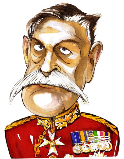 British Field Marshal, First Earl Haig of Bernersyde (1861-1928); color caricature in uniform by Neale Osborne